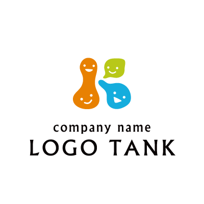 アルファベットのKの文字をモチーフに笑顔が集まるロゴ