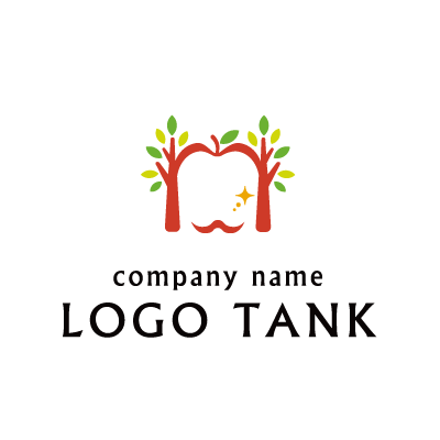 木立とりんごをモチーフにしたロゴ