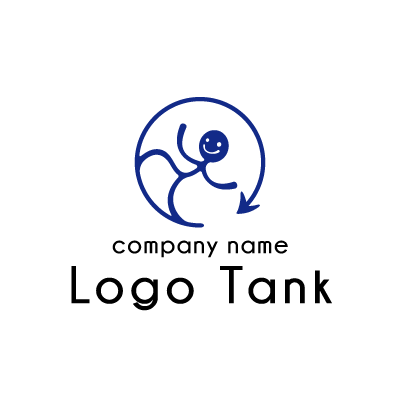 楽しそうに歩いている人のロゴ