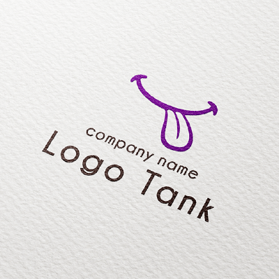 舌を出した笑顔のロゴ