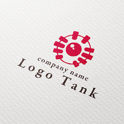 球体を両手で握りしめるロゴ