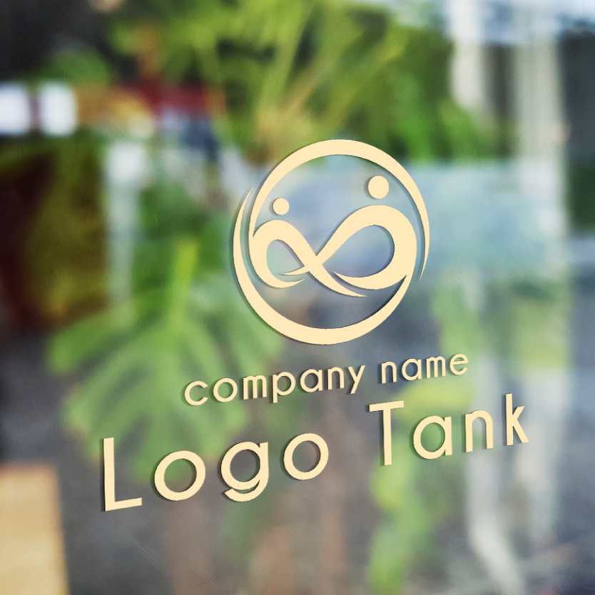 人との繋がりインフィニティロゴ 人/繋がり/団結/輪/インフィニティ/無限大/堅実/成長/信頼/青/紺/仲間/ /,ロゴタンク,ロゴ,ロゴマーク,作成,制作