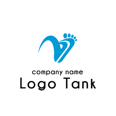 勢いよく走る足がアルファベットのNを表したロゴ