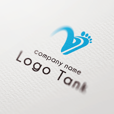 勢いよく走る足がアルファベットのNを表したロゴ