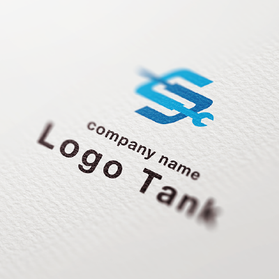 工具でアルファベットのSを表したロゴ