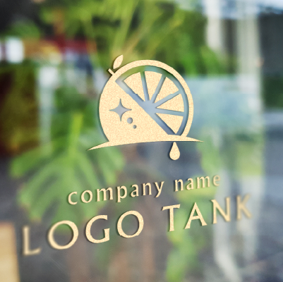 カッティングシート作成 | 半分にカットされたオレンジが朝日をイメージしたロゴ