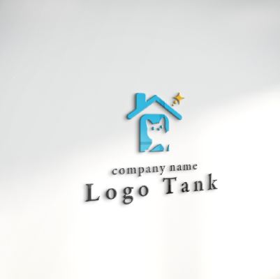 立体・カルプ看板作成 | 家と猫のシルエットをモチーフにしたロゴ