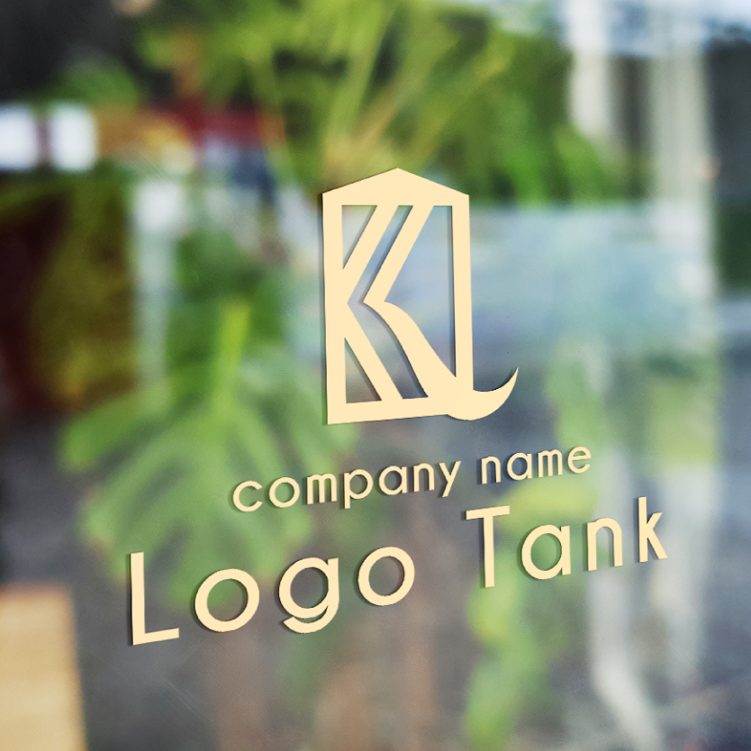 Kのロゴ K/住宅/家/黄色/シンプル/クール/モダン/ /,ロゴタンク,ロゴ,ロゴマーク,作成,制作