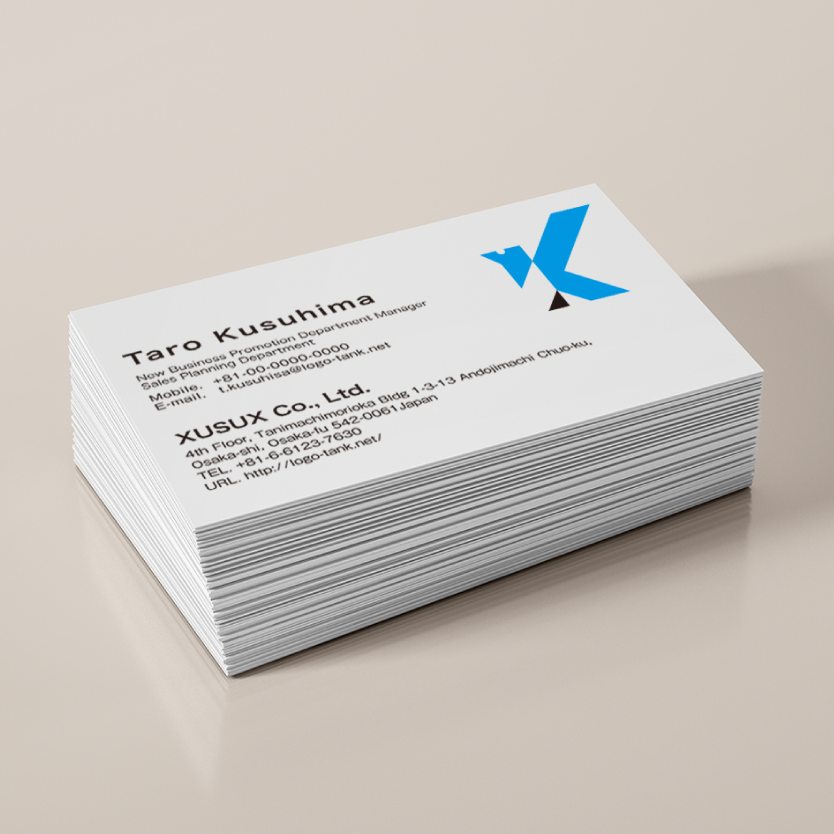 Kと鳥のロゴ k/鳥/青い鳥/幸福/繁栄/飛躍/躍進/未来/成功/シンプル/青/水色/爽やか/清潔/堅実/ /,ロゴタンク,ロゴ,ロゴマーク,作成,制作