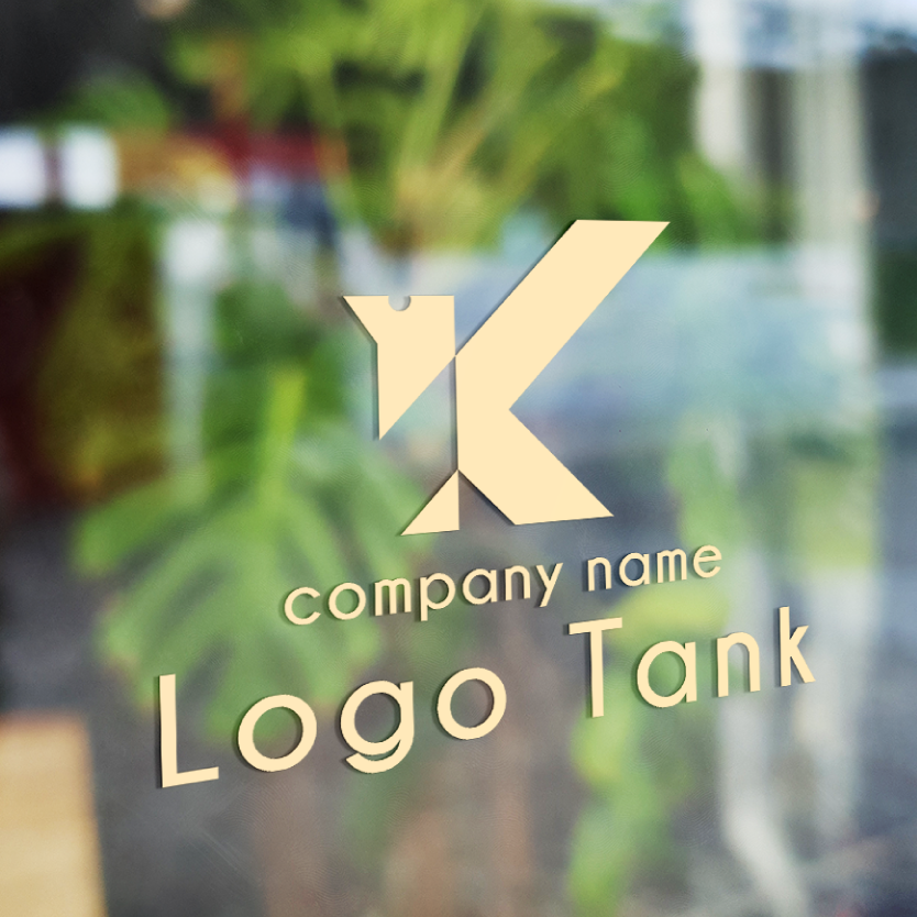 Kと鳥のロゴ k/鳥/青い鳥/幸福/繁栄/飛躍/躍進/未来/成功/シンプル/青/水色/爽やか/清潔/堅実/ /,ロゴタンク,ロゴ,ロゴマーク,作成,制作