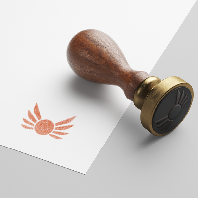 ゴム印・スタンプ作成 | 太陽と翼のロゴ