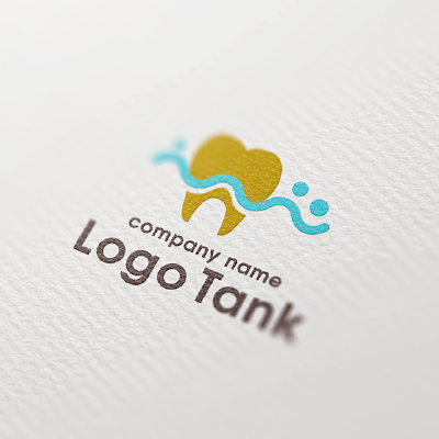 歯と波のロゴ 歯 / 波 / 歯科 / デンタル / ホワイトニング / 健康 / 清潔 / クリニック / 笑顔 / 口腔 / 予防歯科 / 癒し / ケア / 爽やか / 明るい / 医療 / 信頼 / 爽快 / 診療 / サロン /,ロゴタンク,ロゴ,ロゴマーク,作成,制作