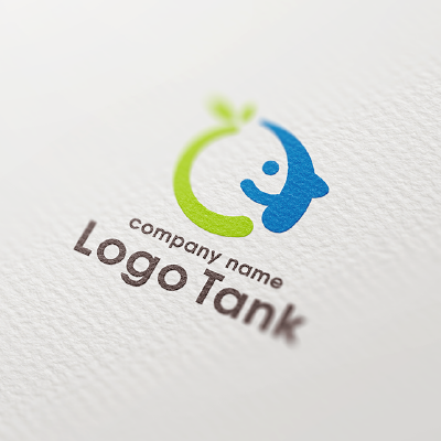 笑顔と植物のロゴ