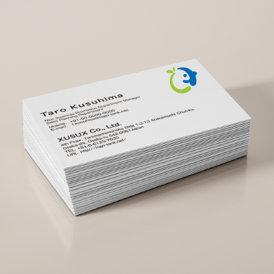 名刺・ショップカード 作成 | 笑顔と植物のロゴ