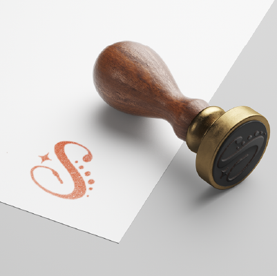 ゴム印・スタンプ作成 | アルファベットのSと内視鏡をモチーフにしたロゴ