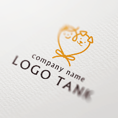 人とペットとハート・結び目をモチーフにしたロゴ