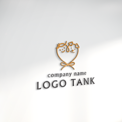 立体・カルプ看板作成 | 人とペットとハート・結び目をモチーフにしたロゴ