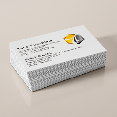 名刺・ショップカード作成 | 六角形とアルファベットのTをモチーフにしたロゴ