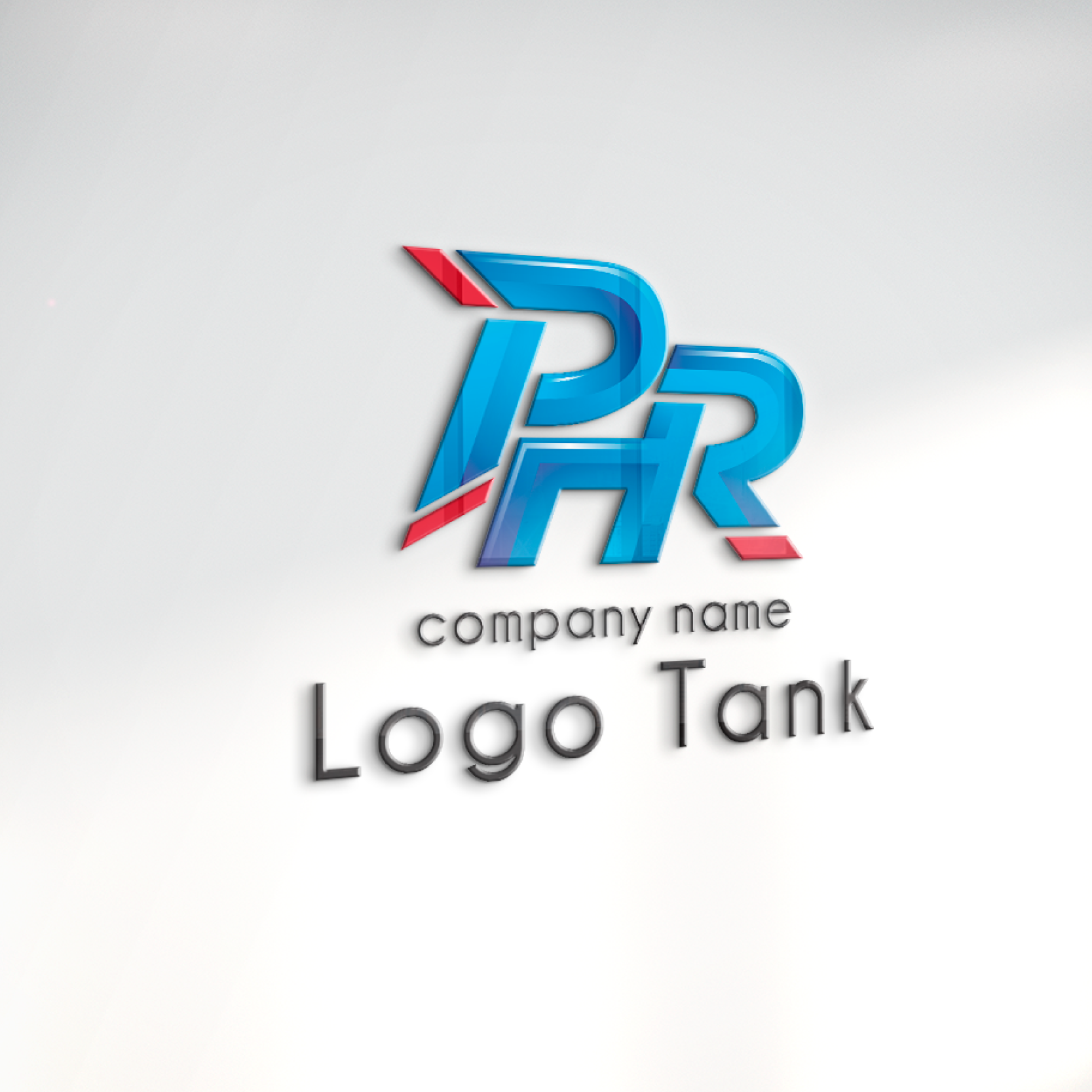 立体・カルプ看板 | P+H+Rをモチーフにした光沢感・立体感のあるロゴ