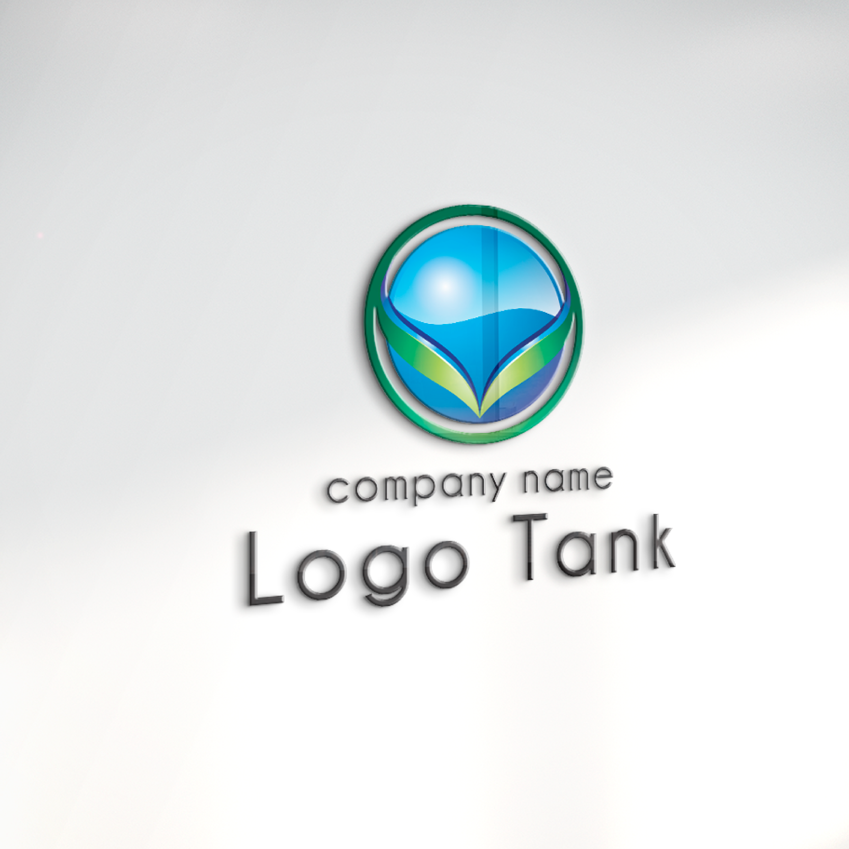 立体・カルプ看板 | 球体、エコ、循環をモチーフにした立体的なロゴ