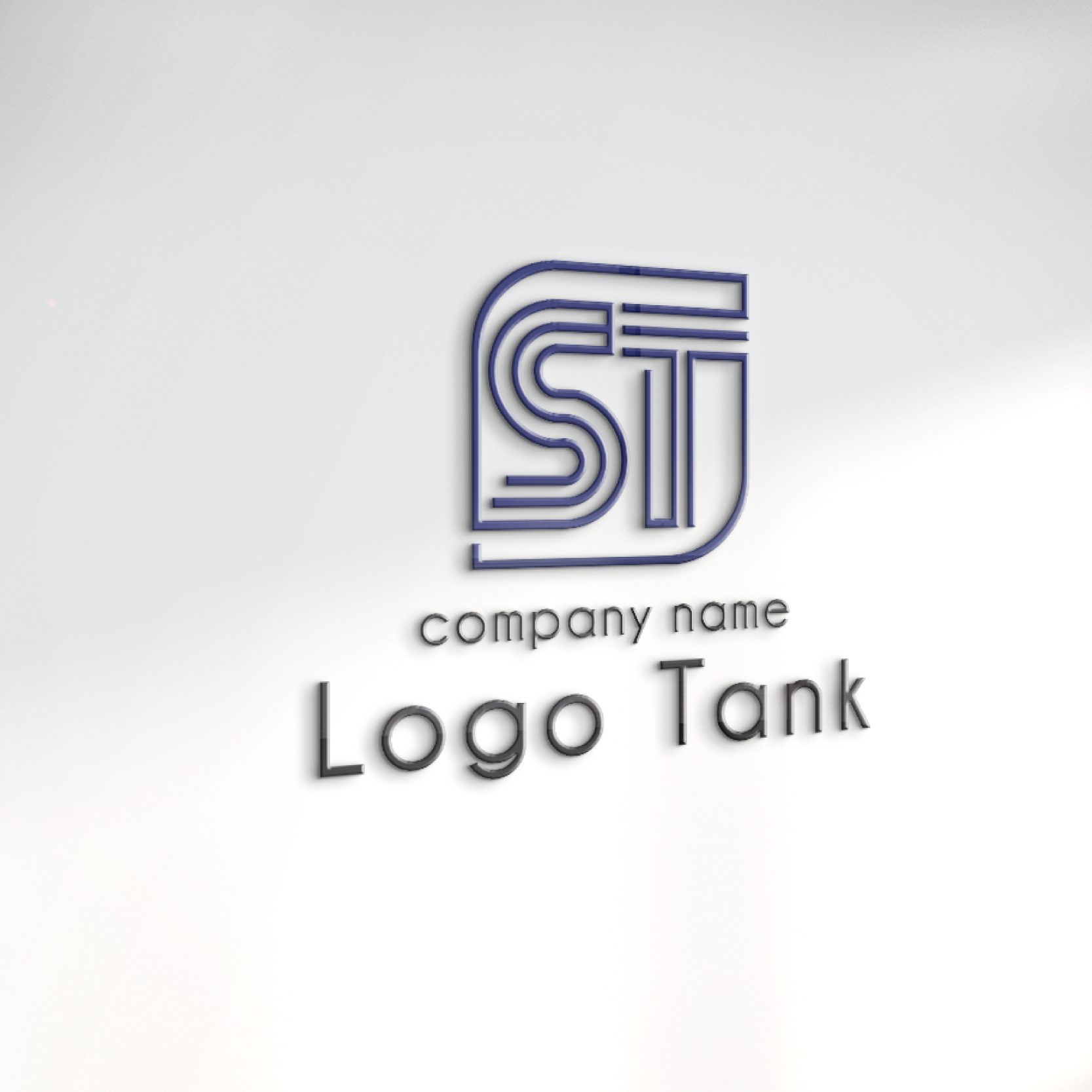 立体・カルプ看板 | STモチーフのシンプルなライン系ロゴ