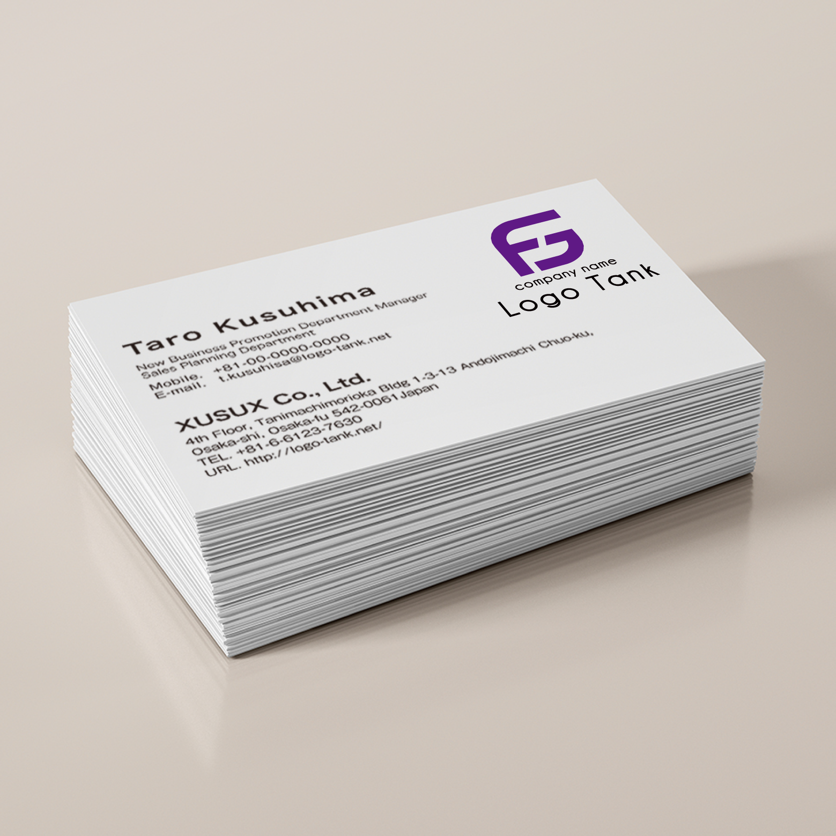 名刺・ショップカード 作成 | F+Gモチーフのシンプルなロゴ