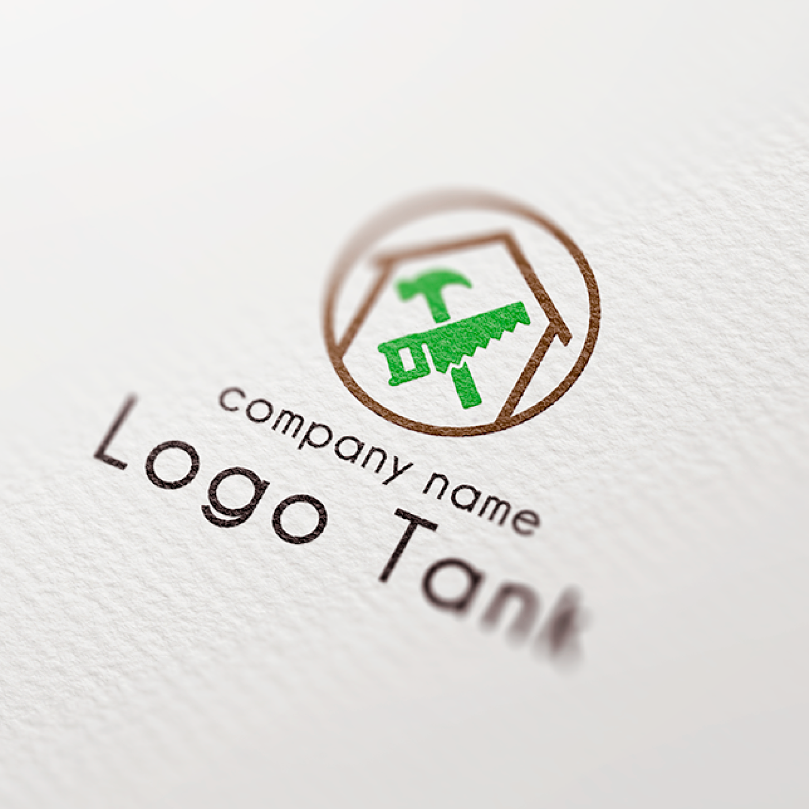 家、ハンマー、ノコギリ、住宅をイメージしたシンプルなロゴ