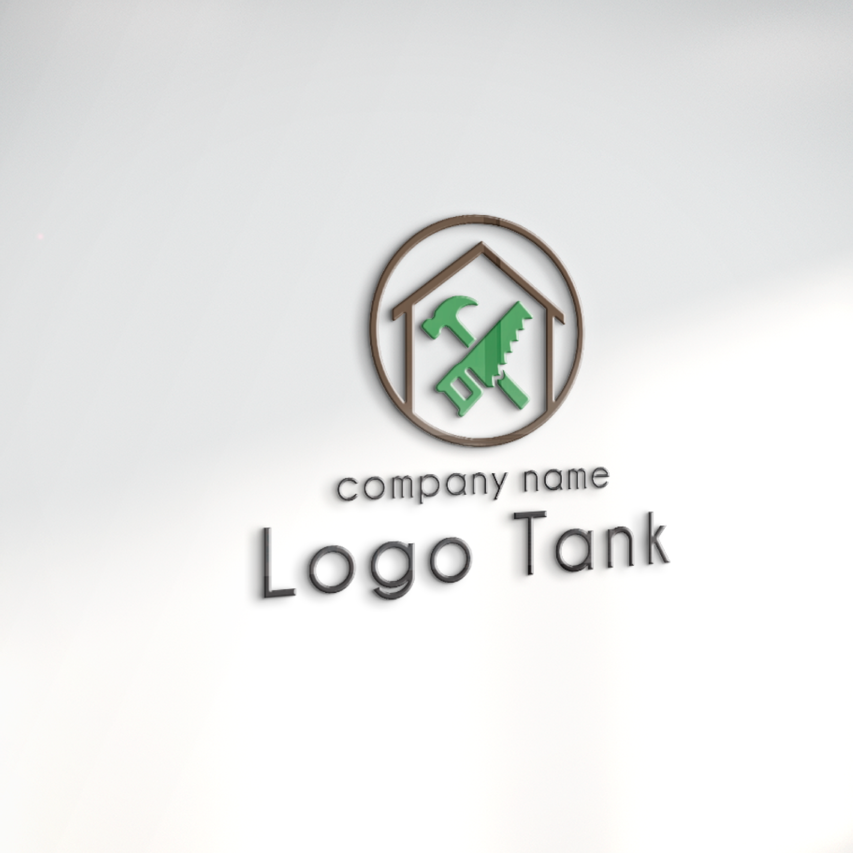 立体・カルプ看板 | 家、ハンマー、ノコギリ、住宅をイメージしたシンプルなロゴ