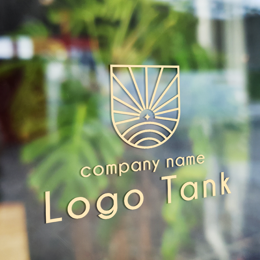 日の出を表現したロゴ U/太陽/日の出/シンプル/黒/スタイリッシュ/モード/線/ /,ロゴタンク,ロゴ,ロゴマーク,作成,制作