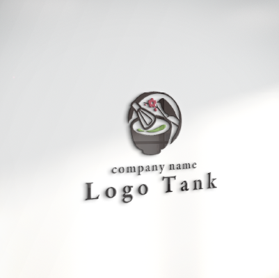 立体・カルプ看板作成 | アルファベットのOと抹茶、梅の花と小鳥をイメージしたロゴ