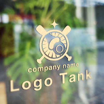 カッティングシート作成 | アルファベットのOとバット、野球のボールをイメージしたロゴ