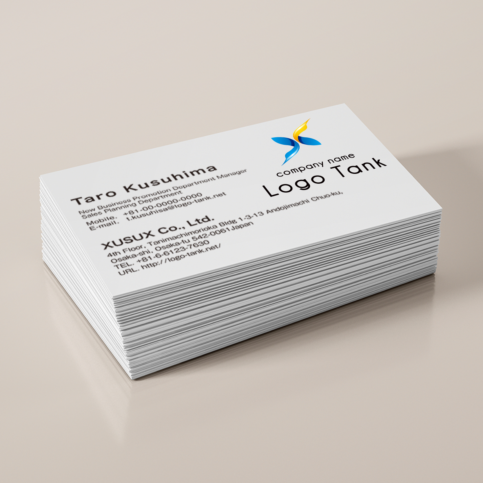 名刺・ショップカード 作成 | 成長、未来、飛躍、エネルギーをイメージしたロゴ