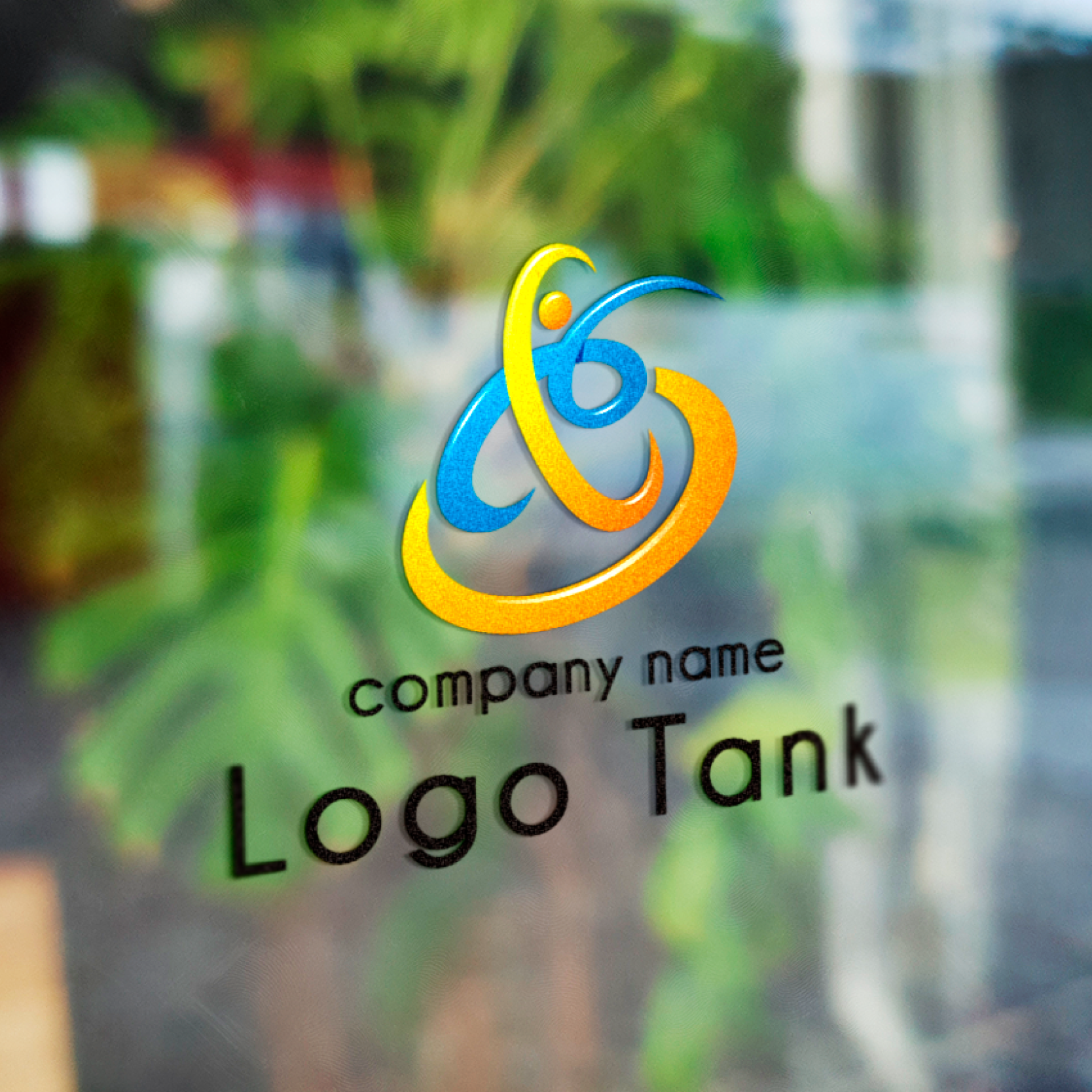 カッティングシート 作成 | 元気いっぱいジャンプする抽象的な人のロゴ