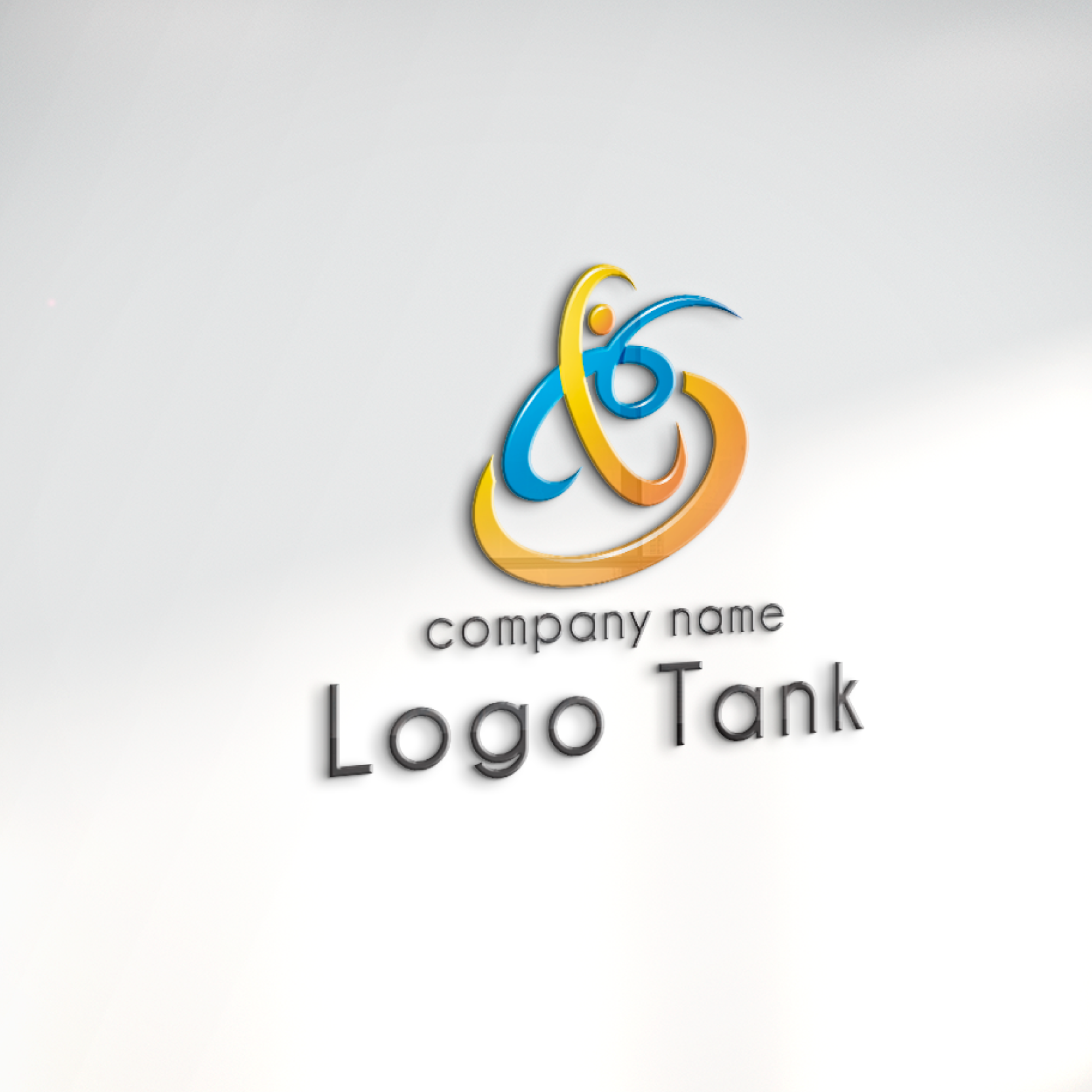 立体・カルプ看板 | 元気いっぱいジャンプする抽象的な人のロゴ