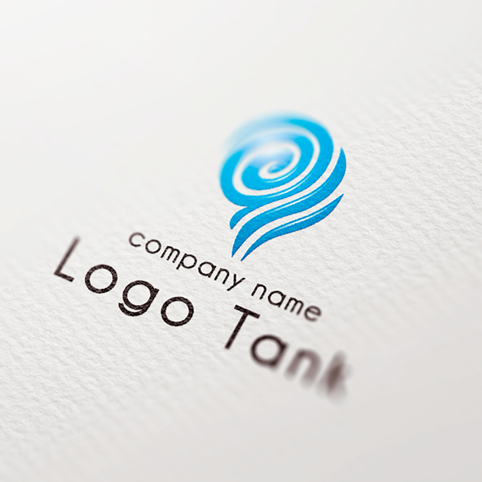 渦を巻く水の流れを抽象的に表現したロゴ