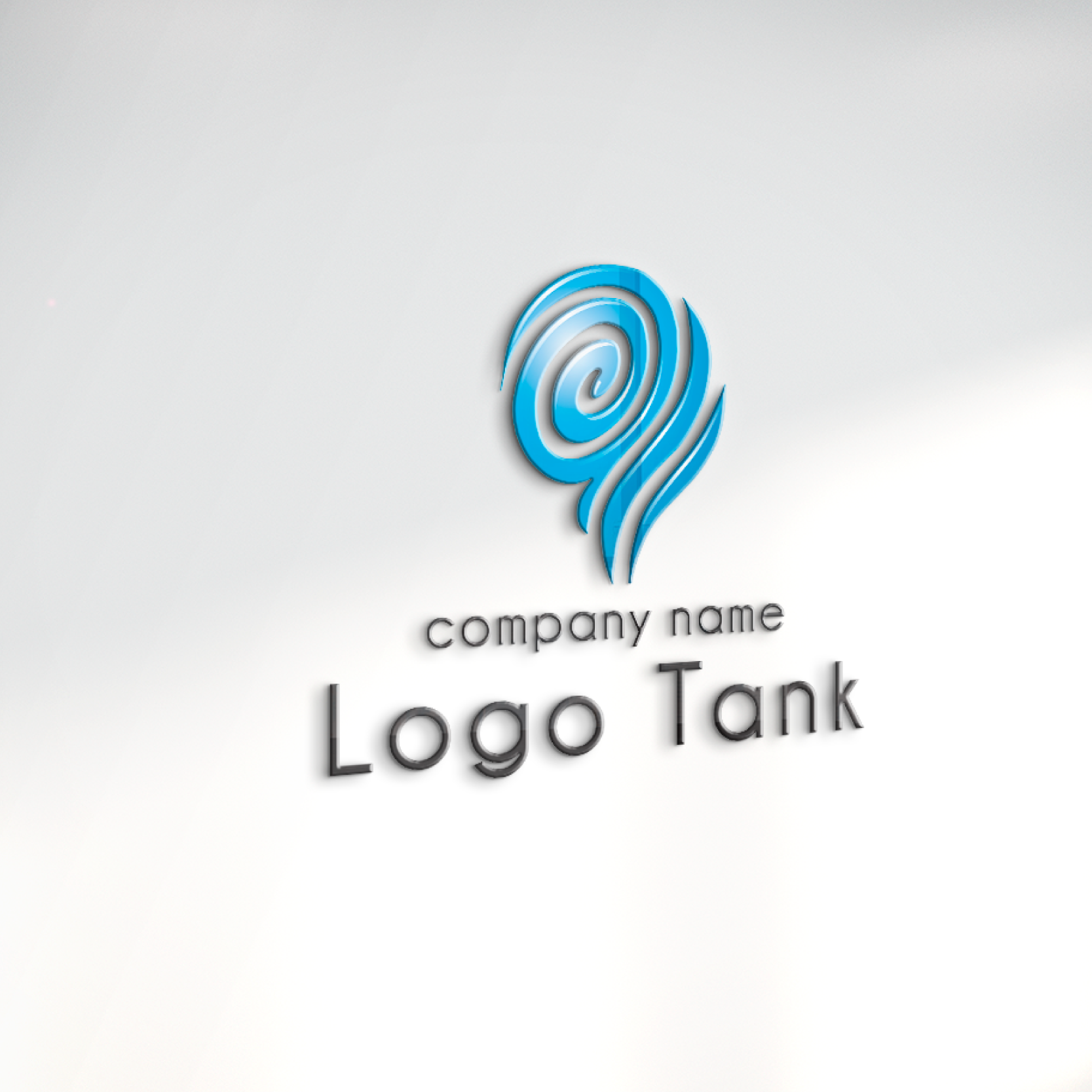 立体・カルプ看板 | 渦を巻く水の流れを抽象的に表現したロゴ