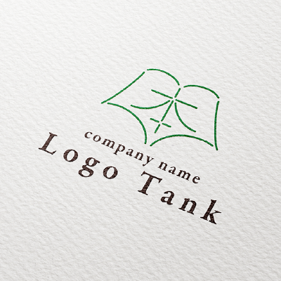 見開いた本と漢字の「本」のロゴ