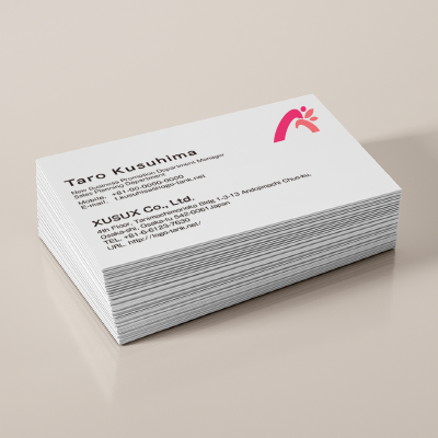 名刺・ショップカード 作成 | 支え合い・Mのロゴ