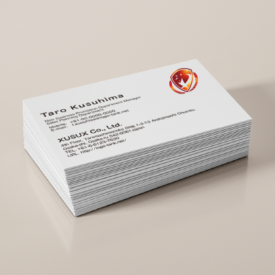 名刺・ショップカード 作成 | 達成・喜びのエンブレムロゴ