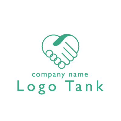 握手とハートのロゴ