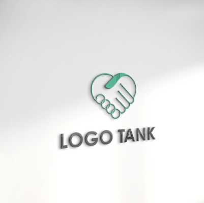 立体・カルプ看板 作成 | 握手とハートのロゴ