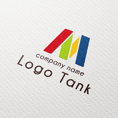 図形で構成された「M」のロゴ