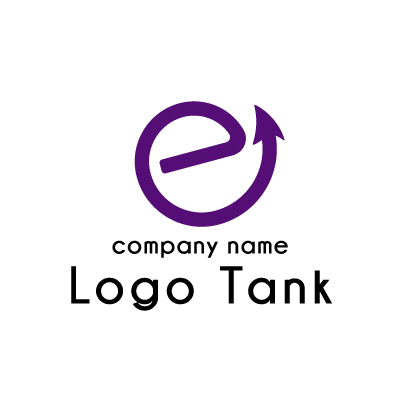 小文字の「e」と矢印のロゴ