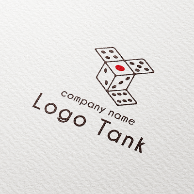 展開されたサイコロのロゴ