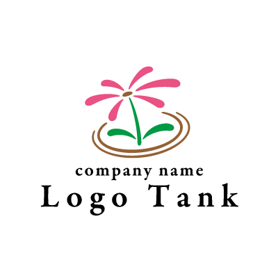 花の鉢植えをイメージしたロゴ