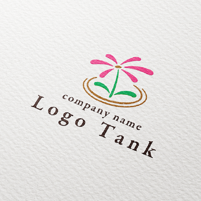 花の鉢植えをイメージしたロゴ