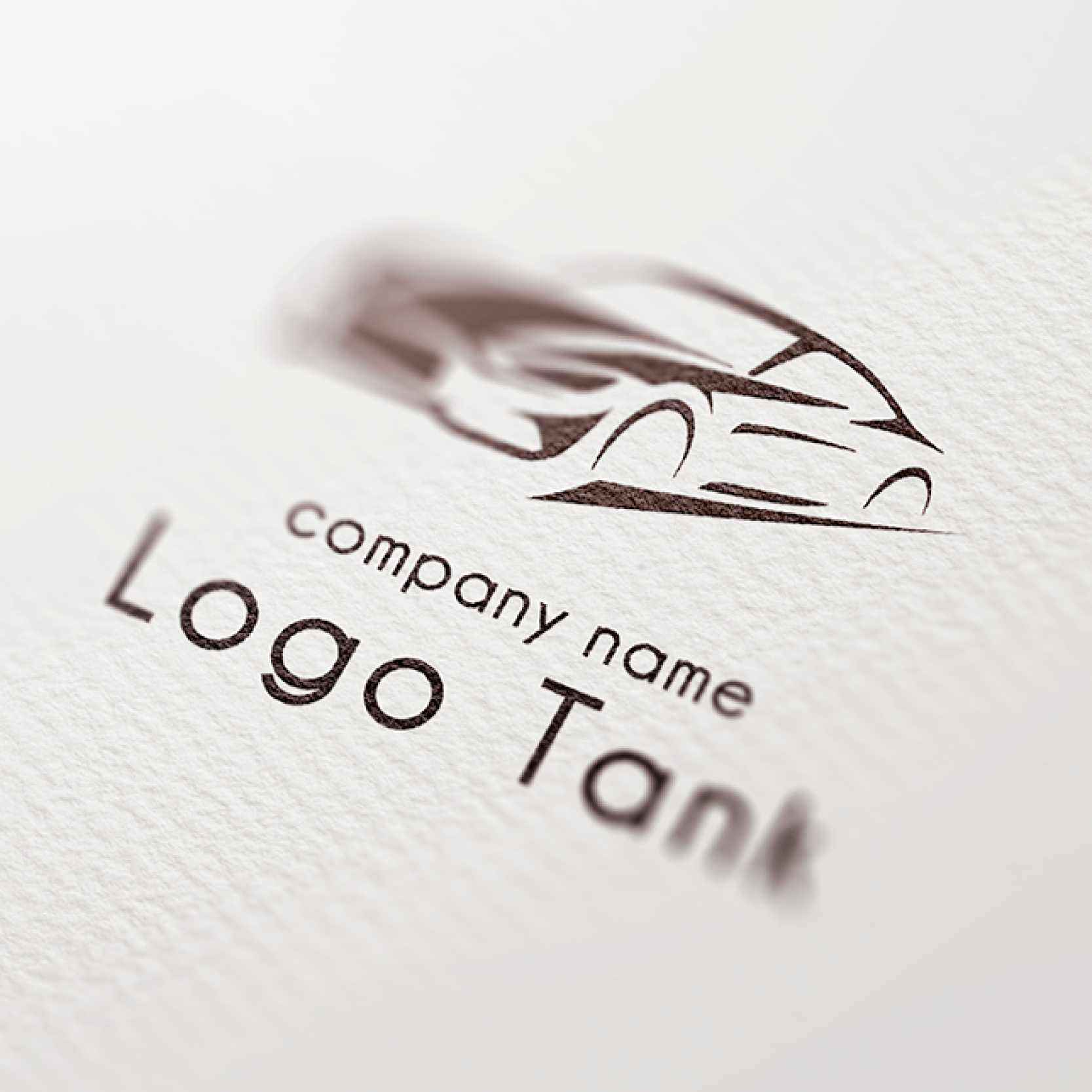 スピード感のある車モチーフのロゴ