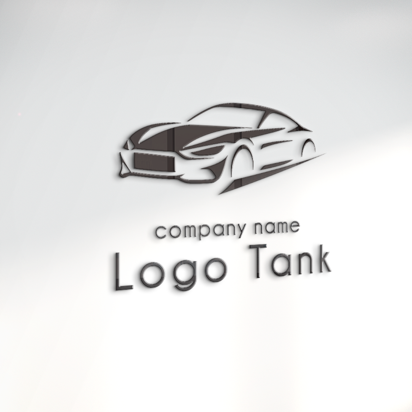 立体・カルプ看板 | スピード感のある車モチーフのロゴ