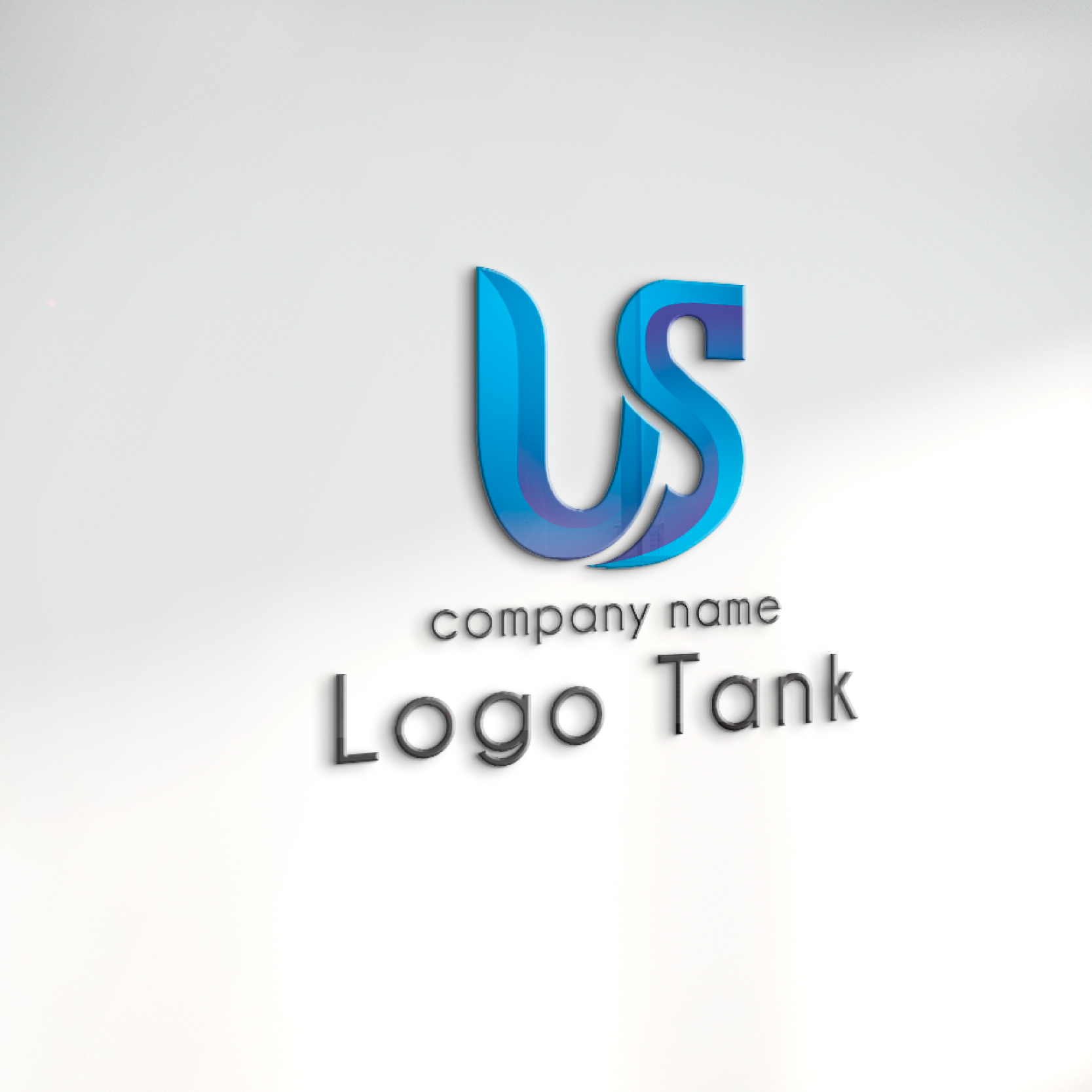 立体・カルプ看板 | U+Sモチーフ、未来を支える結束のかたちのロゴ