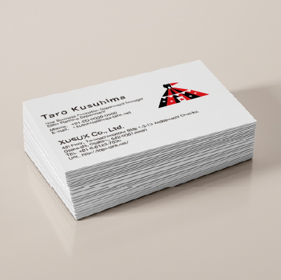 名刺・ショップカード作成 | サーカスのテントとカトラリーをモチーフにしたロゴ